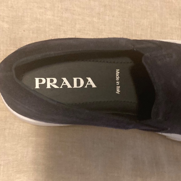 Prada Black Suede Slip-on Platform Sneaker - Picture 3 of 10